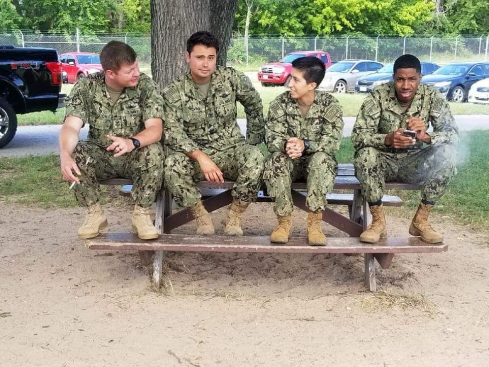 Treviño, second from left, was inspired to pursue a nursing career after his first-hand experience in health care while serving deployments in Japan and Afghanistan. (Photo courtesy of Ernesto Treviño)